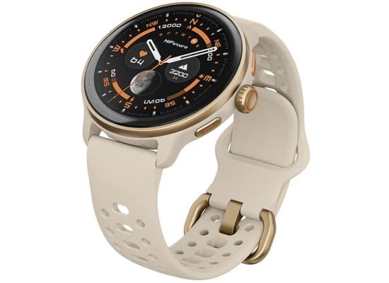 HiFuture VELA Smart Watch,1.43" AMOLED Display, Bluetooth 5.3, Powered by Dual Core Processor & Syntra AI, GPS Heartbeat & 100+ Sports Modes 5ATM Waterproof 36mm Smart Watch - Latte